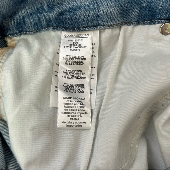 Good American Good Waist Distressed Jeans In Blue675 sz 20 - Picture 4 of 5